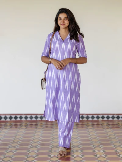 Lilac Loom Ikkat Co-ord Set