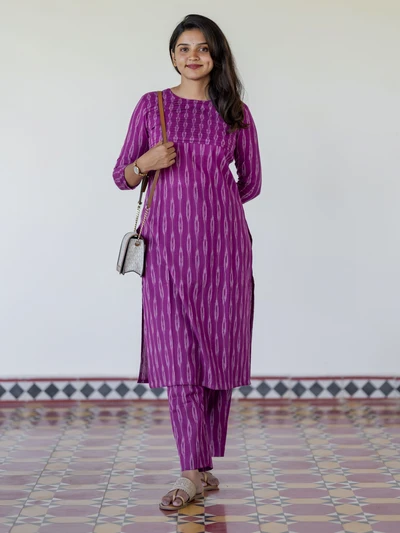 Magenta Muse Handwoven Ikkat Co-ord Set