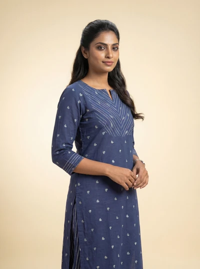 Indigo Wave Handblock Kurta Set