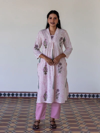 Pink Petal Cotton Kurta