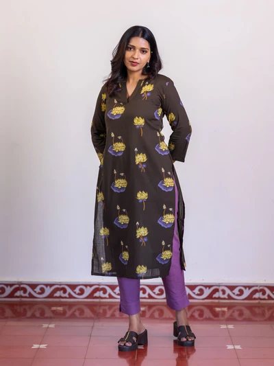 Cocoa Lotus Cotton Kurta