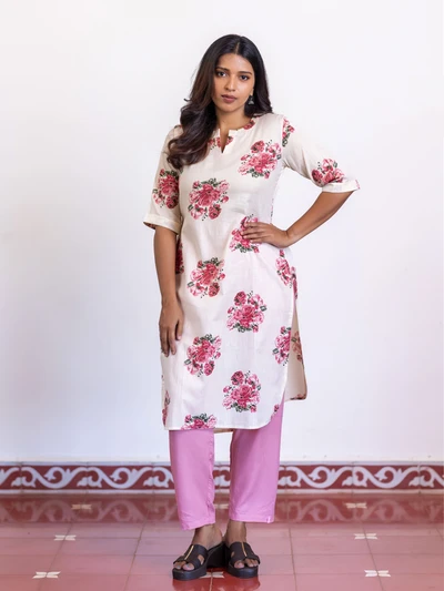 Rose Petal Cotton Kurta