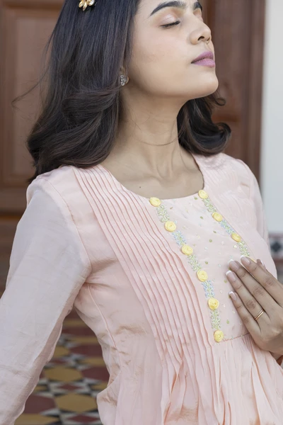 Peach Muslin Dress