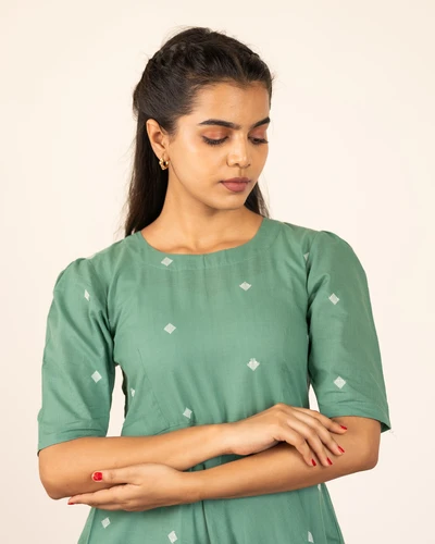 Teal Handloom Dress