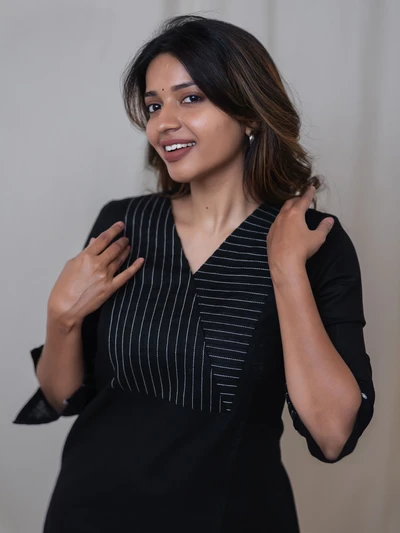 Black Threadwork Co-ord Set