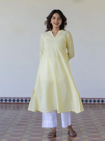 Honeycomb Handloom A-Line Kurta